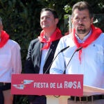 El secretario general del PSOECyL, Luis Tudanca, interviene en la Fiesta de la Rosa de Ponferrada, en la que también participaron el ministro Grande-Marlaska y Javier Alfonso Cendón