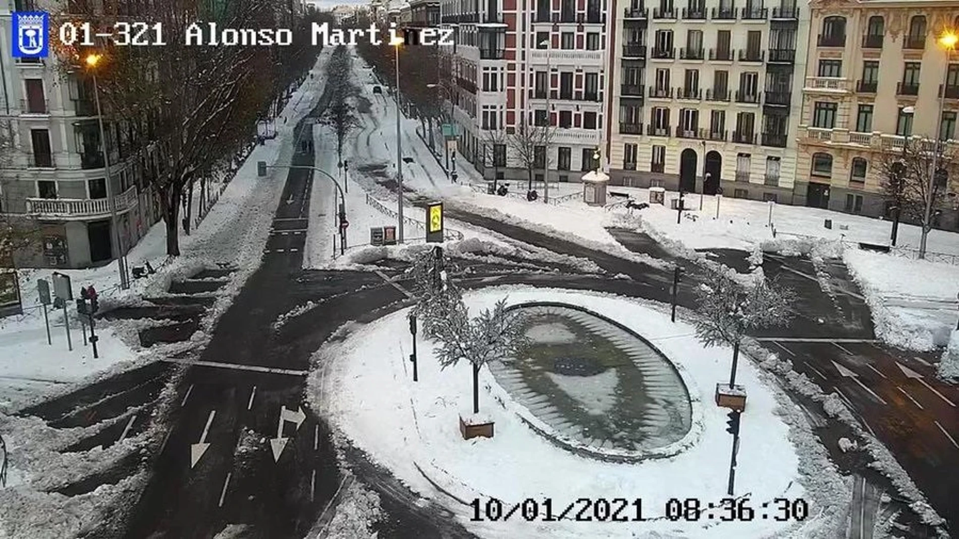 Nieve despejada en Alonso Martínez