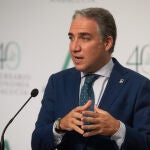 El consejero de Presidencia y portavoz del Gobierno andaluz, Elías Bendodo, en el palacio de San Telmo