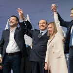 Cierre de campaña de la derecha italiana el pasado jueves en Roma