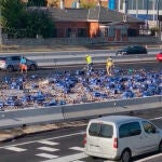 Imagen del accidente del camión de cerveza en Aravaca