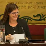 La alcaldesa de Móstoles, Noelia Posse, en el pleno de su reprobación.