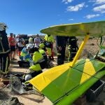 Salva la vida el piloto de una avioneta al estrellarse en el aeródromo de Villanueva del Pardillo