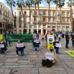 Imagen de la protesta que se ha llevado a cabo en la calle, respetando las medidas sanitarias