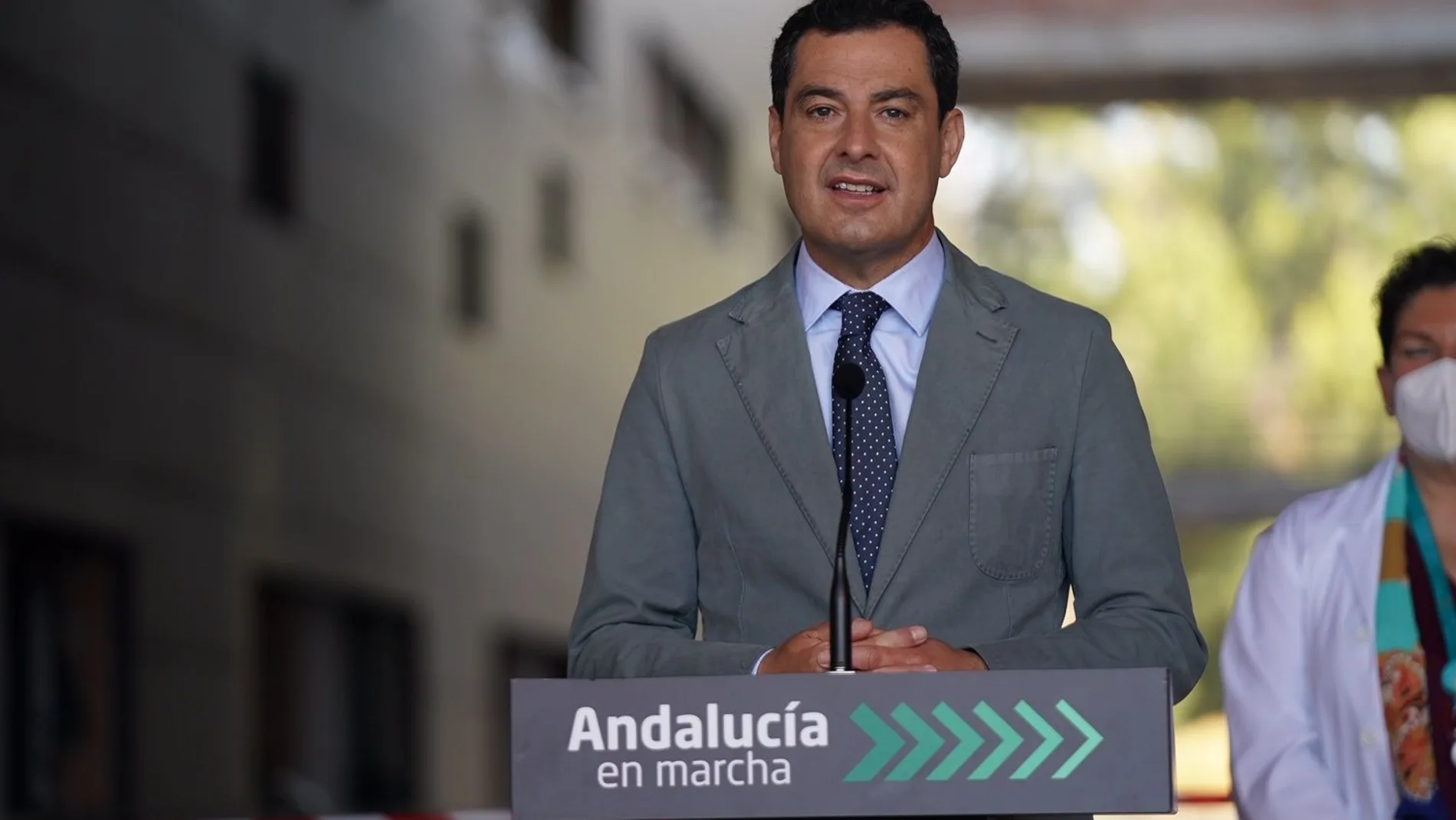 El presidente de la Junta, Juanma Moreno, en Marbella