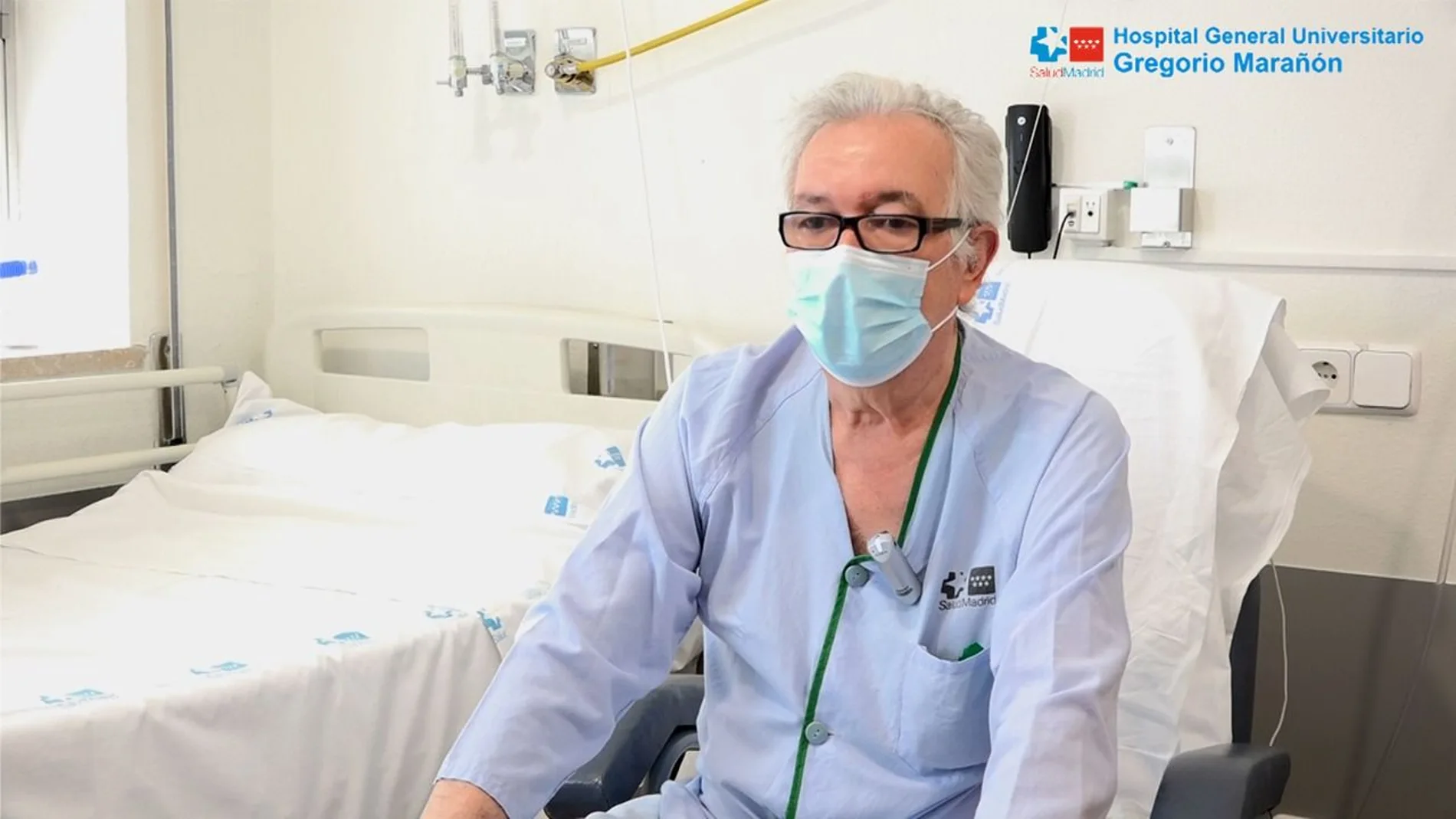 Andrés Rojo, enfermo de Covid dado de alta en el hospital Gregorio Marañón