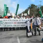 Trabajadores de Isofotón, en una de las múltiples protestas que protagonizaron