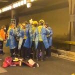 En estado crítico un motorista tras chocar contra un vehículo en el túnel de María de Molina