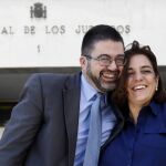 Los concejales del Ayuntamiento de Madrid Carlos Sánchez Mato y Celia Mayer, a la salida de los Juzgados de Plaza de Castilla
