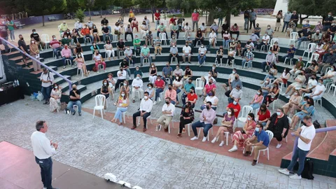 El socialista Juan Espadas, en un acto de campaña de las primarias