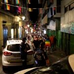 Miembros de la Policía Nacional controlan las calles del barrio madrileño de Chueca en el día del Orgullo LGTBI
