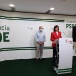 La portavoz adjunta del Grupo Parlamentario Socialista Rosa Aguilar, hoy en rueda de prensa en Almería