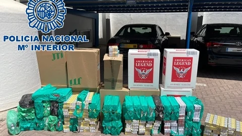 Cajetillas de tabaco de contrabando intervenidas por la Policía Nacional