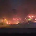 Incendio provocado por un pirómano en Camas (Sevilla)