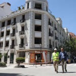 Estado en que quedó el edificio tras la explosión en la calle General Pardiñas