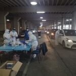 Imagen de un punto autocovid que se ha fijado en Huelva capital