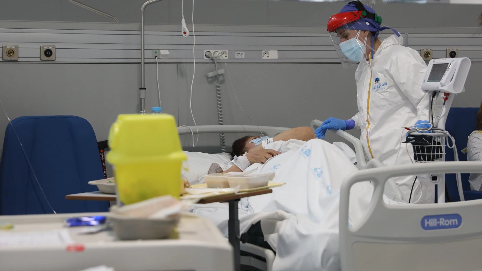 Atención a los enfermos en el hospital Isabel Zendal