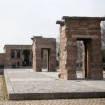 Templo de Debod del antiguo Egipto en el Parque del Oeste junto al Paseo del Pintor Rosales, en Madrid