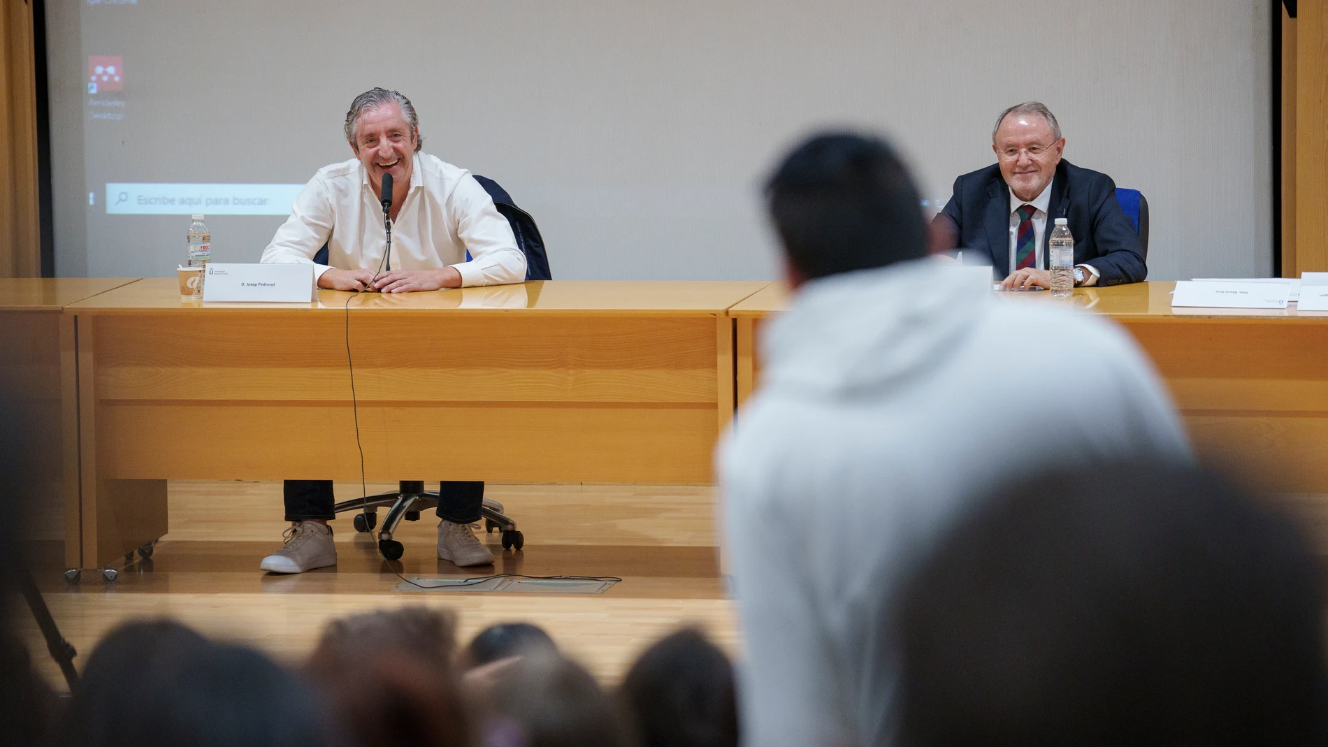 Josep Pedrerol en una charla en la Universidad Rey Juan Carlos.