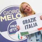 La presidenta del partido ultraderechista Hermanos de Italia, Giorgia Meloni