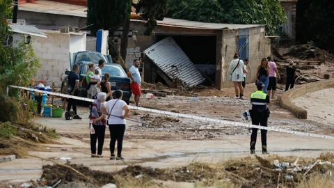 Imagen de la pedanía murciana de Javalí Viejo, tras los daños debidos a la tormenta registrada en la madrugada de este lunes.