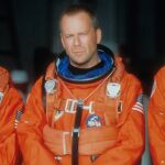 Bruce Willis, vestido de astronauta de la NASA en "Armaggedon"