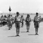 Formación del 3º Tercio ataviados con sus característicos uniformes saharianos