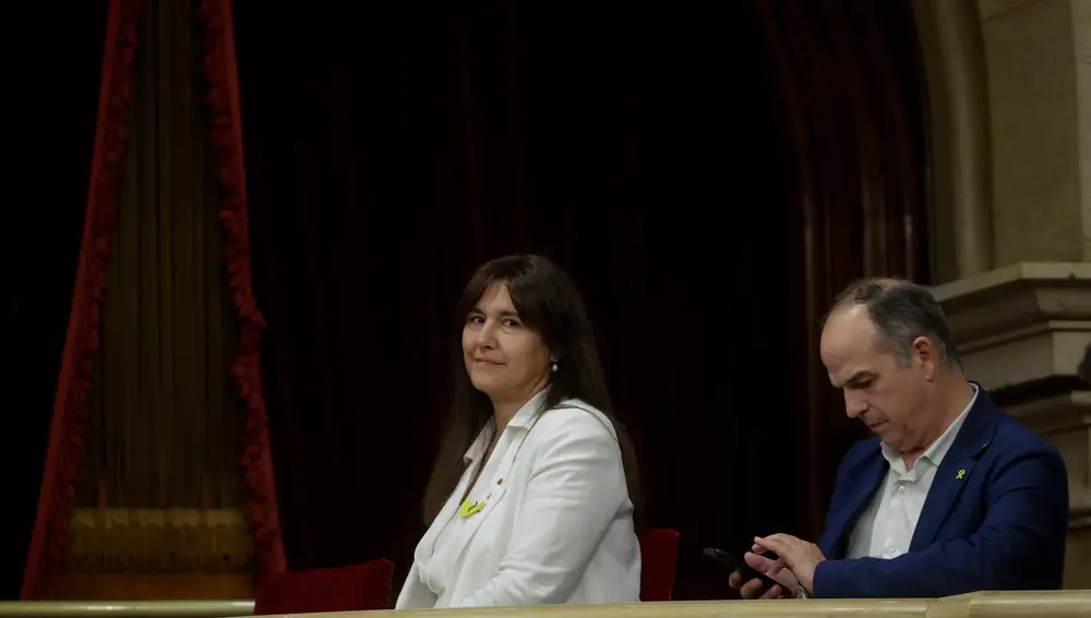 La expresidenta del Parlament, Laura Borràs, suspendida el pasado julio, en la tribuna de invitados