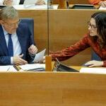 El presidente de la Generalitat valenciana, el socialista Ximo Puig y la vicepresidenta, Aitana Mas, de Compromís