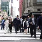 El presidente del Gobierno, Pedro Sánchez, en Nueva York el segundo día de su gira por Estados Unidos
