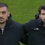 Los jugadores de la selección de Irán sin mostrar su camiseta