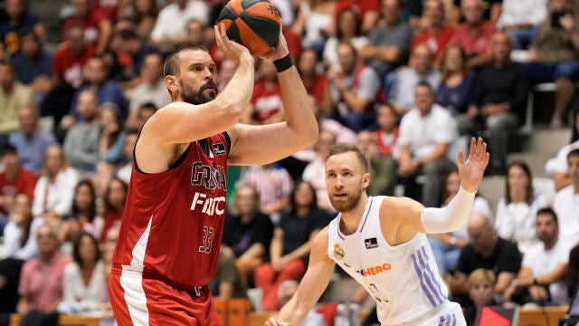 Marc Gasol, en un partido contra el Real Madrid la temporada pasada