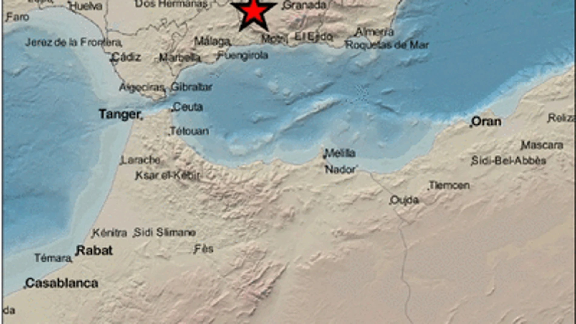 Ubicación en el mapa del seísmo