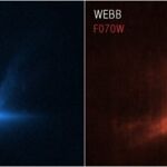 Imágenes de Hubble y Webb, respectivamente