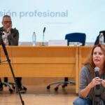 Maria Jose Navarro y Goyo Gonzalez en las ponencias de la Semana de la Comunicacion en la URJC