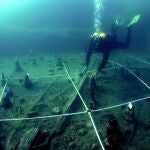 Una imagen de la excavación subacuática donde se han hallado las plantas con efecto estupefaciente
