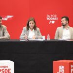 Luis Tudanca, Esther Peña y David Jurado, en la Interparlamentaria del PSOE de Burgos
