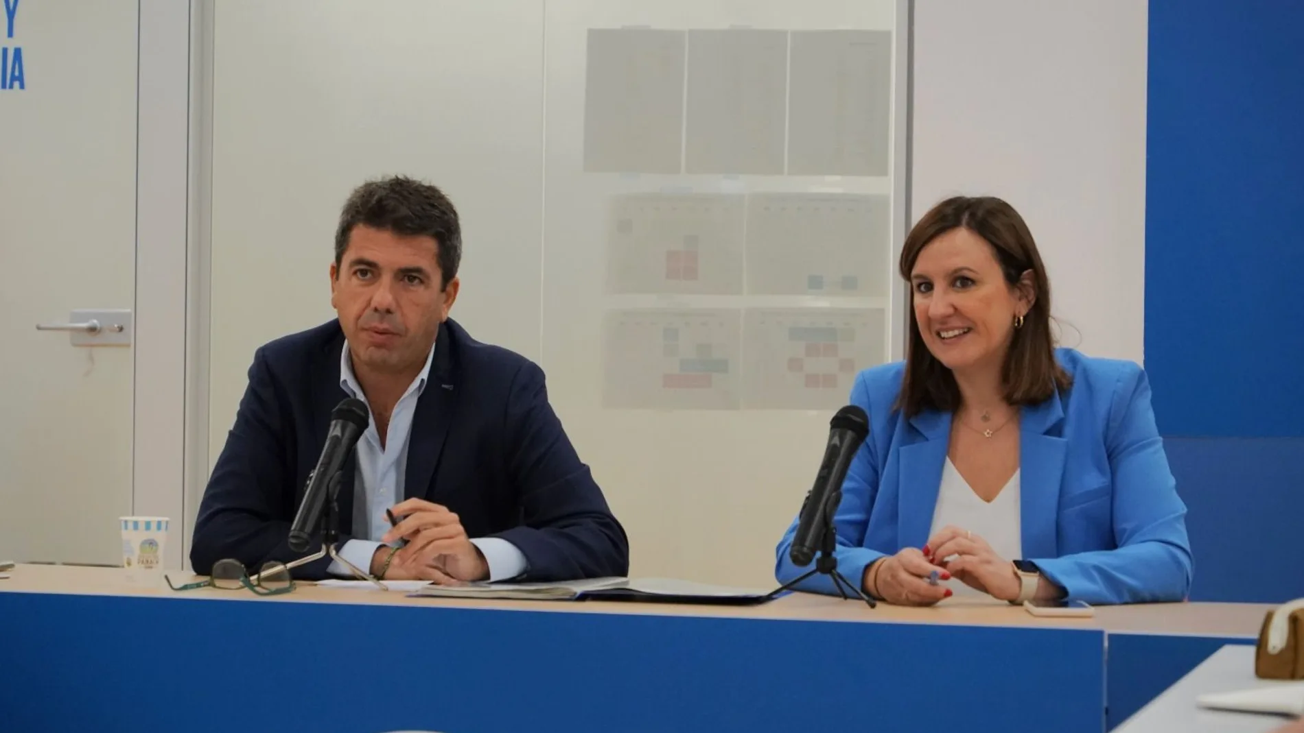 El presidente del PPCV, Carlos Mazón, y la secretaria general María José Catalá