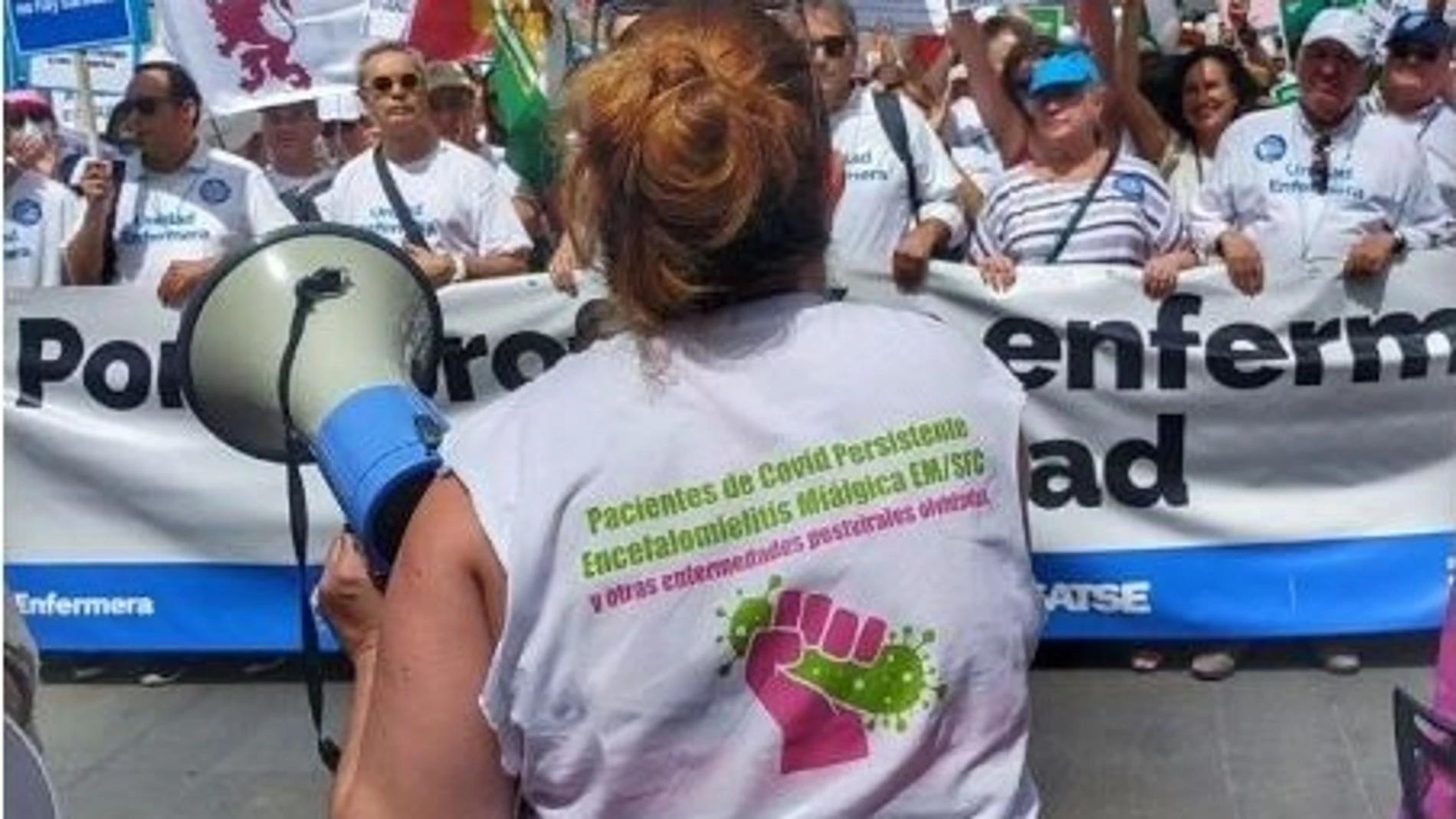 Afectados por Covid persistente en una manifestación el pasado 30 de septiembre