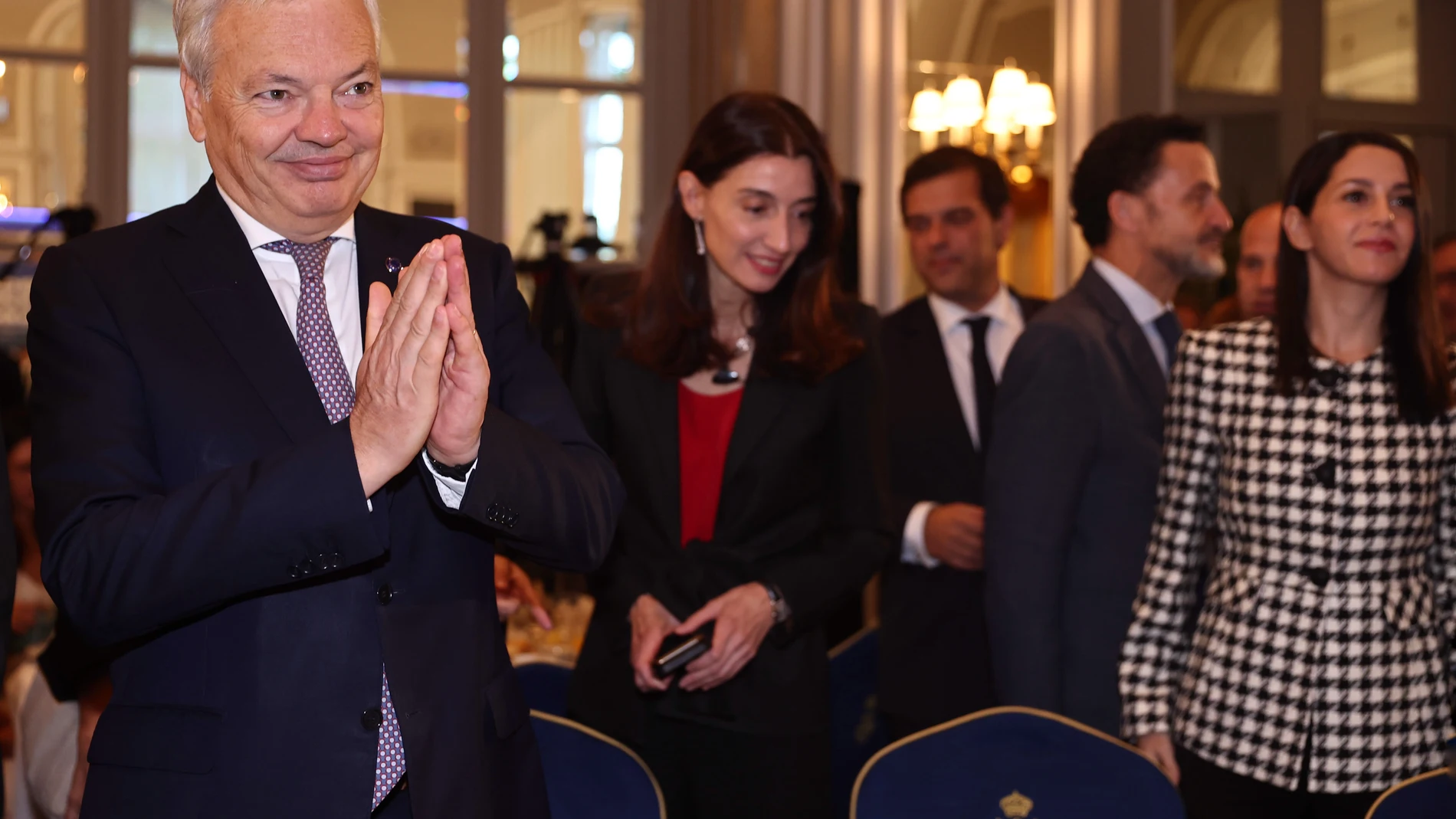 El comisario de Justicia Didier Reynders, junto a la ministra de Justicia, Pilar Llop, en su visita a España