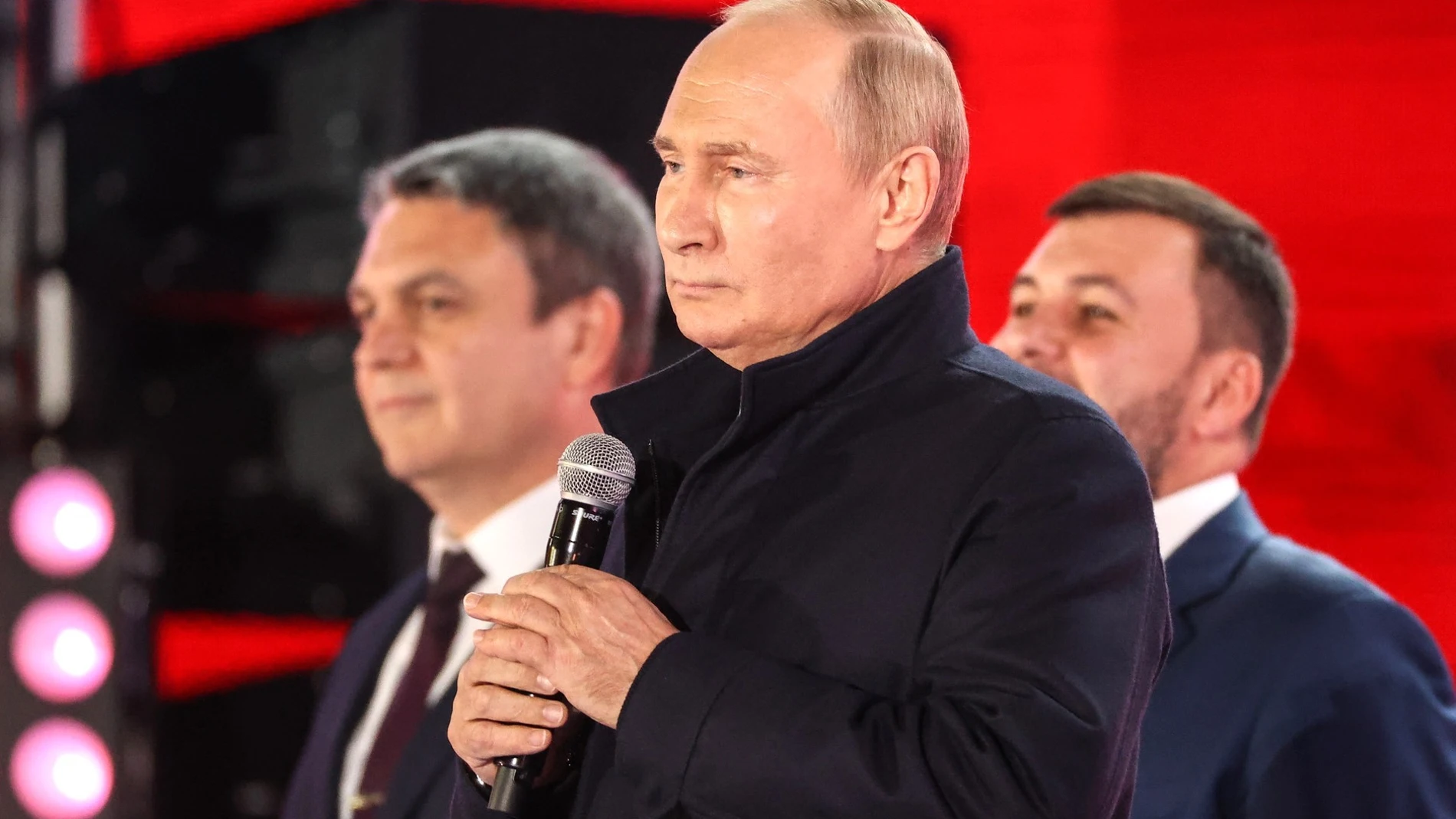 El presidente Vladimir Putin durante la celebración en la plaza Roja de Moscú de la anexión de los cuatros territorios ocupados en Ucrania