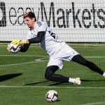 El portero belga del Real Madrid Thibaut Courtois