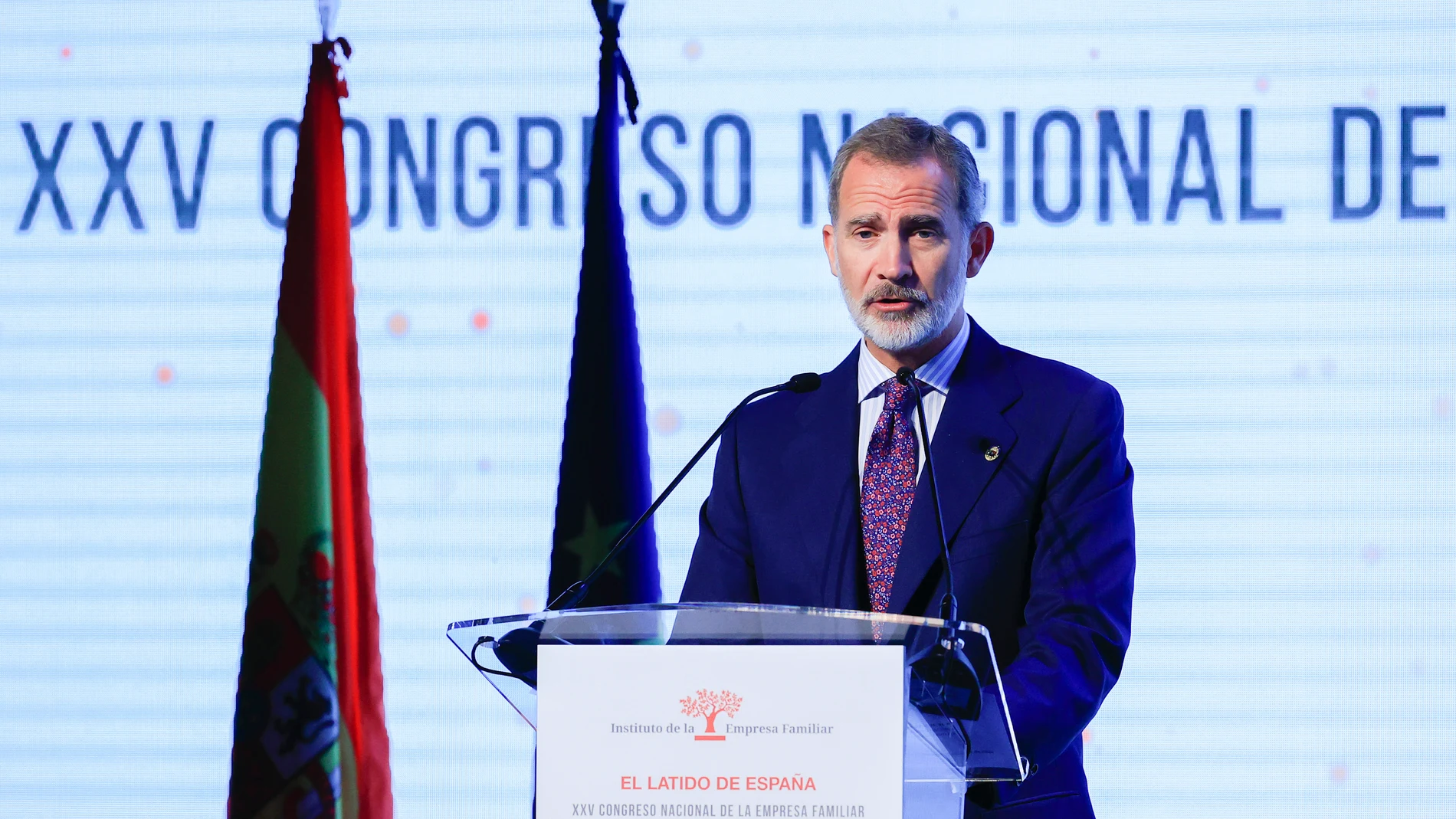 Su Majestad el rey Felipe VI preside la inauguración del XXV Congreso Nacional de la Empresa Familiar que se celebra, este lunes, en Cáceres