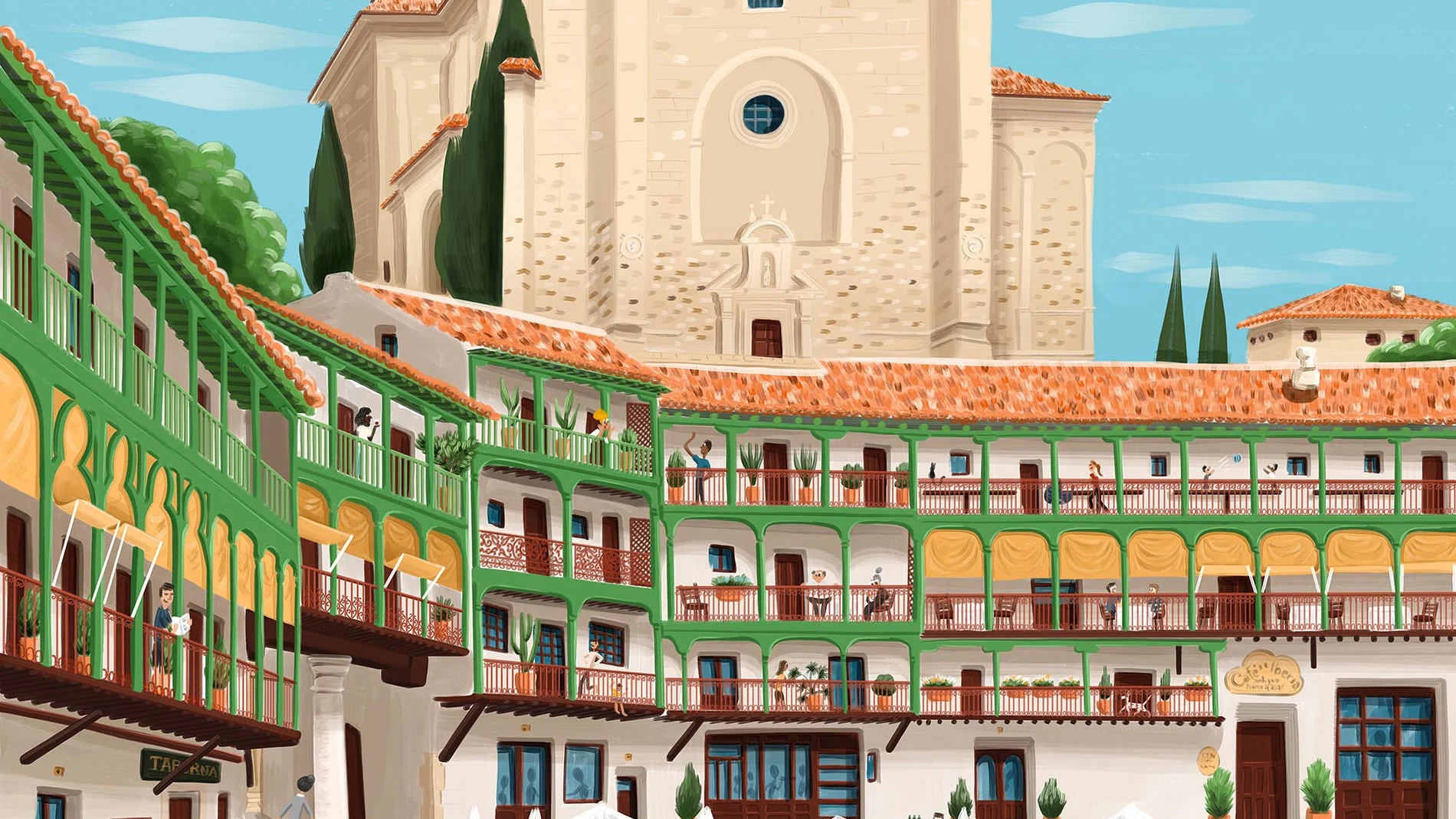 Ilustración de Chinchón dentro de la campaña Villas de Madrid