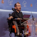 El portavoz de Podemos, pablo Echenique, en una rueda de prensa en MoncloaRicardo Rubio / Europa Press04/10/2022