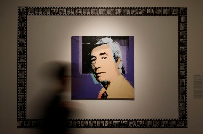 Retrato de Hergé realizado por Warhol