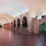 Interior de la estación de metro de Maidan Nezalezhnosti, en Kiev,