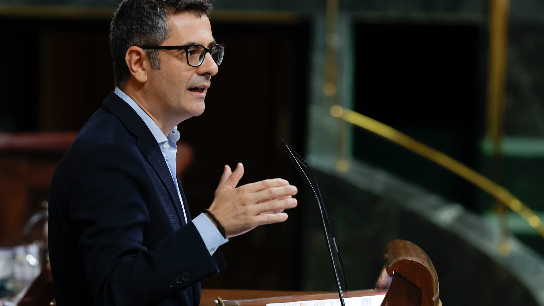 El ministro de Presidencia, Félix Bolaños durante el pleno celebrado este miércoles en el Congreso de los Diputados