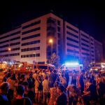 Grupos de personas en las inmediaciones donde ocurrió la explosión, el pasado 6 de octubre en Alcorcón06/10/2022