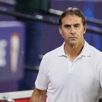 Julen Lopetegui en su último partido como entrenador del Sevilla.